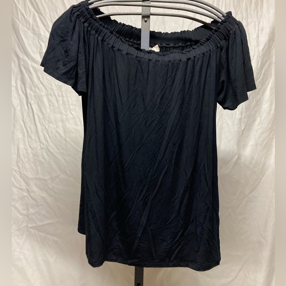 Cupio black blouse short sleeve shirt XL